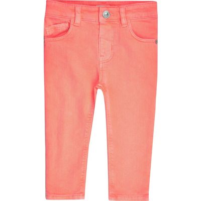 Mini girls pink skinny jeans